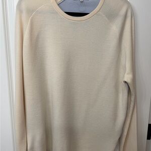 Tibi Women’s Ivory Crewneck Mixed Material Sweater
